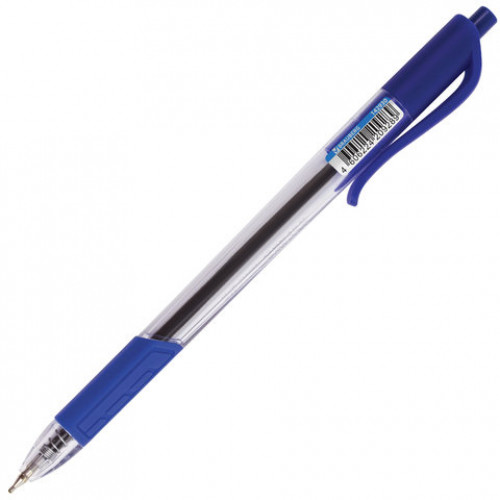 Ручка шариковая масляная автоматическая BRAUBERG Extra Glide R-Grip, СИНЯЯ, узел 0,7 мм, линия письма 0,35 мм, 142930