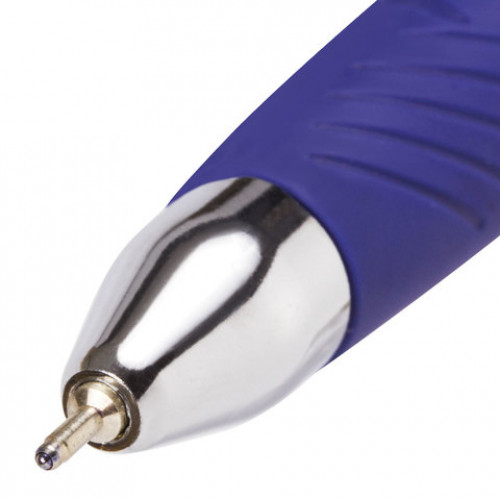 Ручка шариковая масляная автоматическая с грипом BRAUBERG Jet-X, СИНЯЯ, узел 0,7 мм, линия письма 0,35 мм, 142692