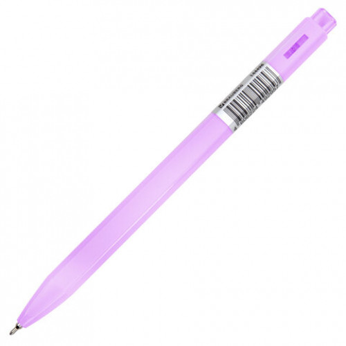 Ручка шариковая автоматическая BRAUBERG TRIOS PASTEL COLOR, СИНЯЯ, корпус ассорти, пишущий узел 0,5 мм, линия письма 0,3 мм, 144496