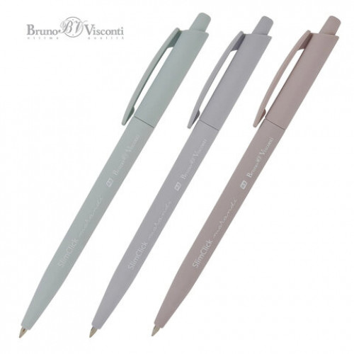 Ручка шариковая автоматическая BRUNO VISCONTI Slim Click. Morandi, СИНЯЯ, ассорти, 0,4 мм, 20-0507