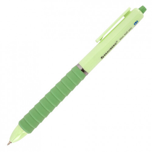 Ручка шариковая автоматическая С УДЛИНЕННЫМ ГРИПОМ BRAUBERG MAXI LONG RT, СИНЯЯ, игольчатый узел 0,5 мм, линия письма 0,35 мм, 144457