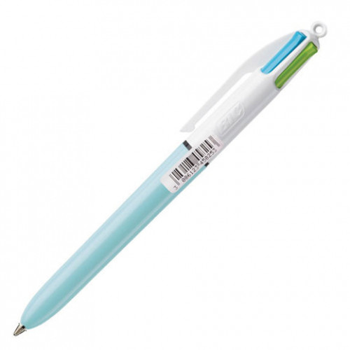 Ручка шариковая автоматическая BIC 4 Colours, 4 цвета (голубой,фиолетовый, розовый, салатовый), узел 1 мм, линия письма 0,32 мм, 887777