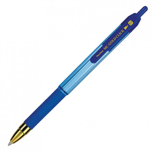 Ручка шариковая масляная автоматическая MUNHWA MC Gold Click, СИНЯЯ, узел 0,7 мм, GC07-02