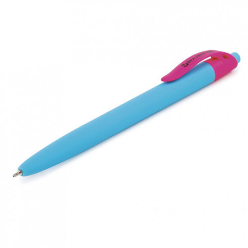 Ручка шариковая масляная автоматическая BRAUBERG FRUITY RX, СИНЯЯ, soft-touch, узел 0,7 мм, линия письма 0,35 мм, 142656