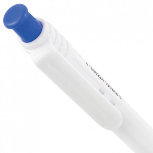 Ручка шариковая масляная автоматическая BRAUBERG White, СИНЯЯ, корпус белый, узел 1 мм, линия письма 0,5 мм, 142713