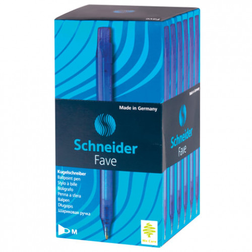 Ручка шариковая автоматическая SCHNEIDER (Германия) Fave, СИНЯЯ, корпус синий, узел 1 мм, линия письма 0,5 мм, 130403