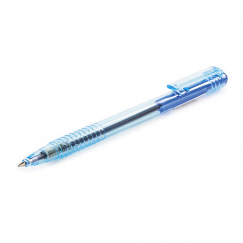 Ручка шариковая масляная автоматическая BRAUBERG Click Blue, СИНЯЯ, тонированный корпус, узел 1 мм, линия письма 0,5 мм, 142712