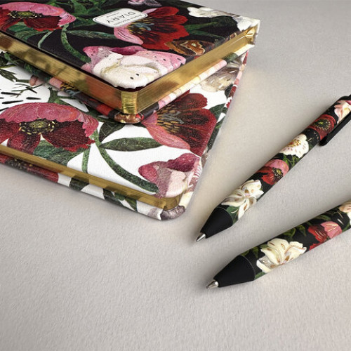 Ручка шариковая автоматическая BRUNO VISCONTI ArtClick, СИНЯЯ, Flora.Black, ассорти, 0,5 мм, 20-0374/01