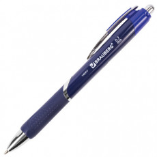 Ручка шариковая автоматическая с грипом BRAUBERG Dash, СИНЯЯ, пишущий узел 0,7 мм, линия письма 0,35 мм, 142417