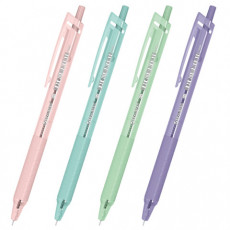 Ручка шариковая автоматическая с грипом BRAUBERG CLASSIC PASTEL, СИНЯЯ, корпус ассорти, пишущий узел 0,5 мм, линия письма 0,35 мм, 144468