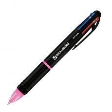 Ручка многоцветная шариковая автоматическая MULTICOLOR 4 ЦВЕТА, корпус ассорти, стандартный узел 0,7 мм, BRAUBERG, 143936