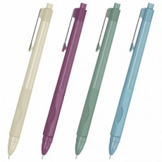 Ручка шариковая автоматическая с грипом BRAUBERG COMFORT GRIP, СИНЯЯ, игольчатый наконечник 0,7 мм, линия письма 0,35 мм, 144323