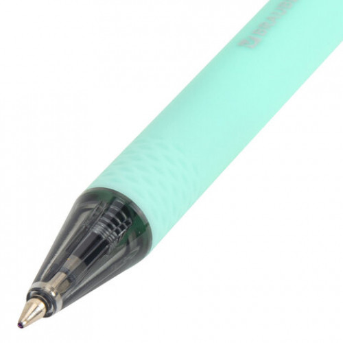 Ручка шариковая автоматическая BRAUBERG VIVID PASTEL, корпус soft-touch, СИНЯЯ, пишущий узел 0,7 мм, линия письма 0,35 мм, 144404