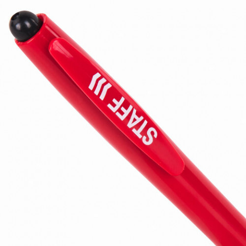 Ручка шариковая автоматическая с грипом STAFF Manager BP-17, СИНЯЯ, ассорти, линия письма 0,35 мм, 143751