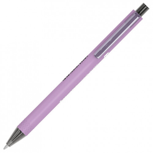 Ручка шариковая автоматическая BRAUBERG VIVID PASTEL, корпус soft-touch, СИНЯЯ, пишущий узел 0,7 мм, линия письма 0,35 мм, 144404