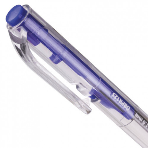 Ручка шариковая масляная автоматическая с грипом BRAUBERG Click, СИНЯЯ, узел 1 мм, линия письма 0,5 мм, 142702