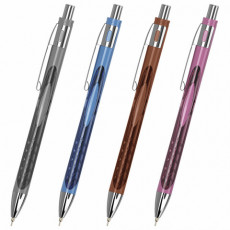 Ручка шариковая автоматическая с грипом BRAUBERG STYLE RT, СИНЯЯ, игольчатый наконечник 0,7 мм, линия письма 0,35 мм, 144324