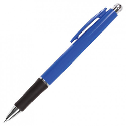 Ручка шариковая автоматическая с грипом BRAUBERG Fast, СИНЯЯ, корпус синий, узел 0,7 мм, линия письма 0,35 мм, 140589