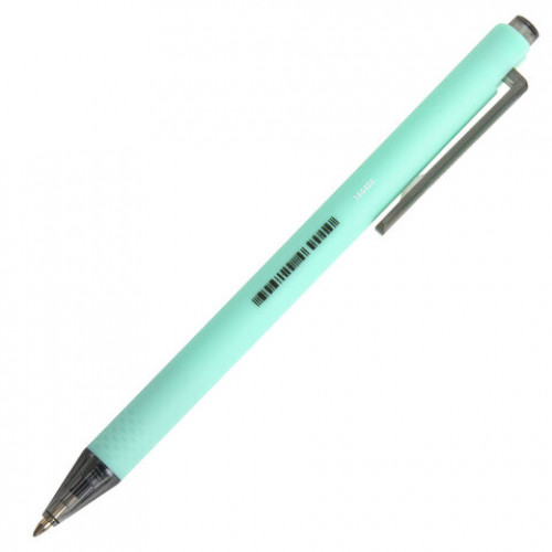 Ручка шариковая автоматическая BRAUBERG VIVID PASTEL, корпус soft-touch, СИНЯЯ, пишущий узел 0,7 мм, линия письма 0,35 мм, 144404