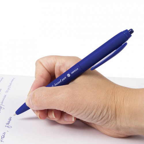 Ручка шариковая масляная автоматическая BRAUBERG Sky Blue, СИНЯЯ, soft-touch, узел 0,7 мм, линия письма 0,35 мм, 142946
