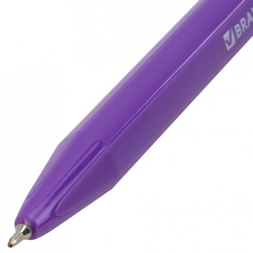 Ручка шариковая автоматическая BRAUBERG TRIOS BRIGHT COLOR, корпус ассорти, СИНЯЯ, пишущий узел 0,5 мм, линия письма 0,3 мм, 144497