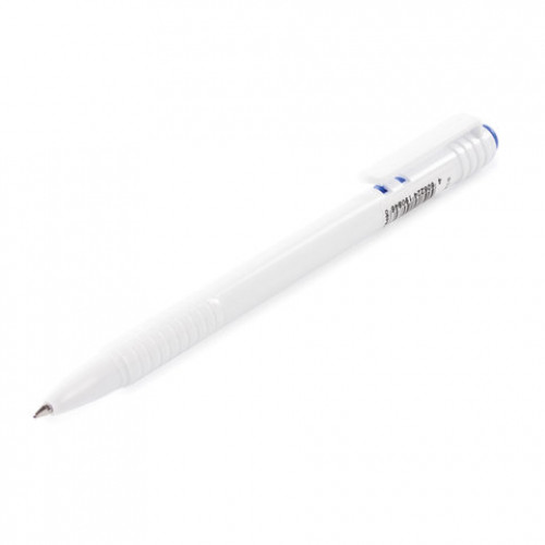 Ручка шариковая масляная автоматическая BRAUBERG White, СИНЯЯ, корпус белый, узел 1 мм, линия письма 0,5 мм, 142713