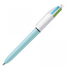 Ручка шариковая автоматическая BIC 4 Colours, 4 цвета (голубой,фиолетовый, розовый, салатовый), узел 1 мм, линия письма 0,32 мм, 887777