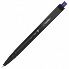 Ручка шариковая масляная автоматическая BRAUBERG BLACK PEN RT, СИНЯЯ, игольчатый наконечник 0,7 мм, линия письма 0,35 мм, 144326