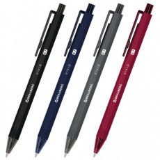 Ручка шариковая автоматическая BRAUBERG VIVID, корпус soft-touch, СИНЯЯ, пишущий узел 0,7 мм, линия письма 0,35 мм, 144407