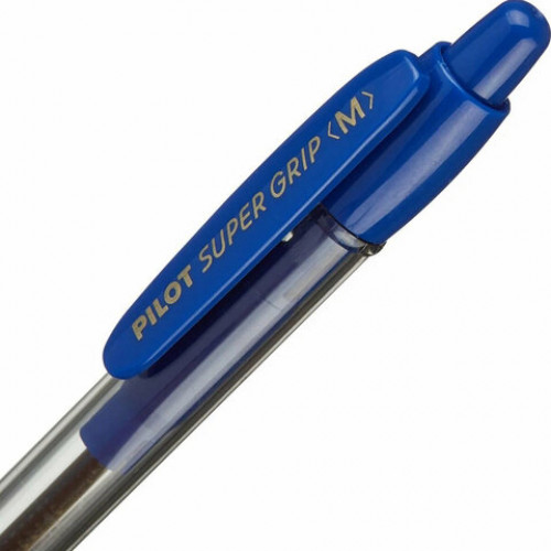 Ручка шариковая автоматическая с грипом PILOT Super Grip, СИНЯЯ, 1мм, линия 0,27мм, BPGP-10R-M L