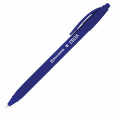 Ручка шариковая масляная автоматическая BRAUBERG Delta, СИНЯЯ, soft-touch, 0,7 мм, линия 0,5 мм, 143339, OBPR365
