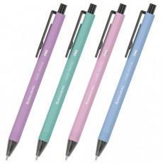 Ручка шариковая автоматическая BRAUBERG VIVID PASTEL, корпус soft-touch, СИНЯЯ, пишущий узел 0,7 мм, линия письма 0,35 мм, 144404