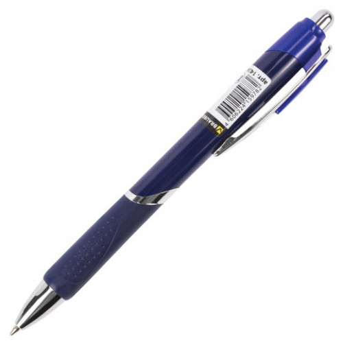 Ручка шариковая автоматическая с грипом BRAUBERG Dash, СИНЯЯ, пишущий узел 0,7 мм, линия письма 0,35 мм, 142417
