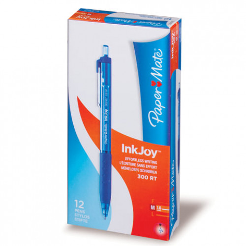 Ручка шариковая автоматическая PAPER MATE Inkjoy 300 RT, СИНЯЯ, узел 1,2 мм, линия письма 1 мм, S0959920