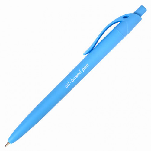 Ручка шариковая масляная автоматическая BRAUBERG FRUITY Pastel, СИНЯЯ, корпус soft-touch, узел 0,7 мм, линия письма 0,35 мм, 142959, OBPR323