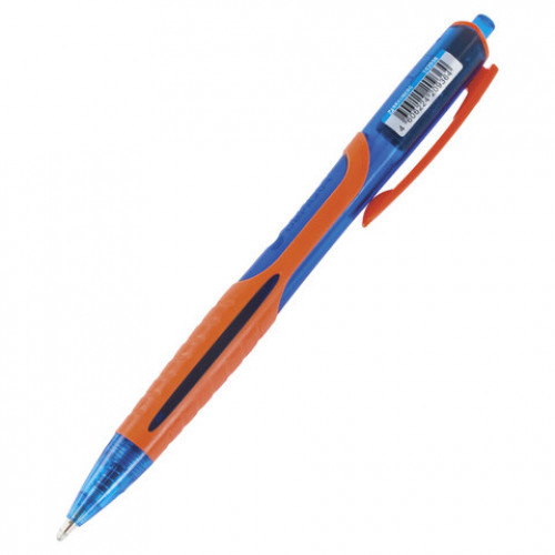 Ручка шариковая масляная автоматическая BRAUBERG Phantom color, СИНЯЯ, узел 0,7 мм, линия письма 0,35 мм, 142938