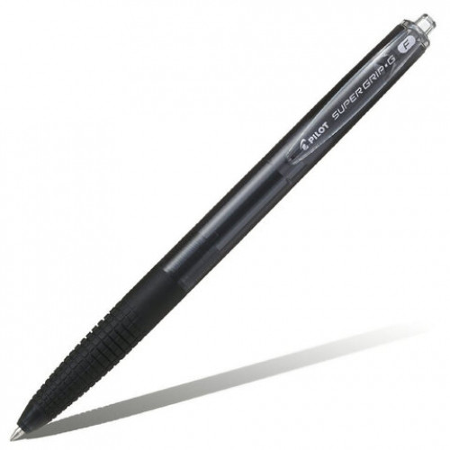 Ручка шариковая автоматическая с грипом PILOT Super Grip G, ЧЕРНАЯ, линия 0,21мм, BPGG-8R-F B