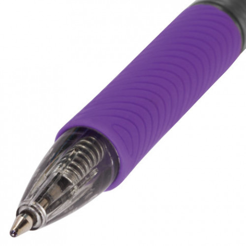 Ручка шариковая автоматическая с грипом BRAUBERG Insight, СИНЯЯ, детали ассорти, узел 0,7 мм, линия письма 0,35 мм, 141548