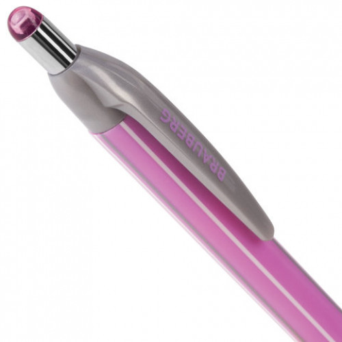 Ручка шариковая автоматическая BRAUBERG Sakura, корпус ассорти, узел 0,5 мм, линия письма 0,3 мм, 141287