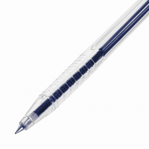 Ручка шариковая настольная BRAUBERG Counter Pen, СИНЯЯ, пружинка, корпус синий, 0,5 мм, 143259