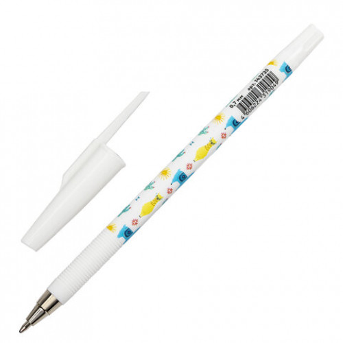 Ручка шариковая ЮНЛАНДИЯ LAMA, синяя, SOFT TOUCH покрытие, узел 0,7 мм, линия письма 0,35 мм, 143735