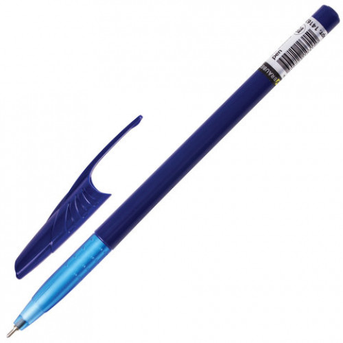Ручка шариковая масляная BRAUBERG Oil Base, СИНЯЯ, корпус синий, узел 0,7 мм, линия письма 0,35 мм, 141634
