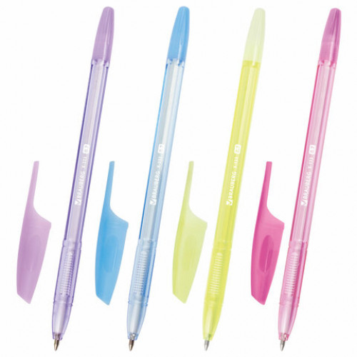 Ручки шариковые BRAUBERG X-333 PASTEL, НАБОР 8 ШТУК, СИНИЕ, узел 0,7 мм, линия письма 0,35 мм, 144531