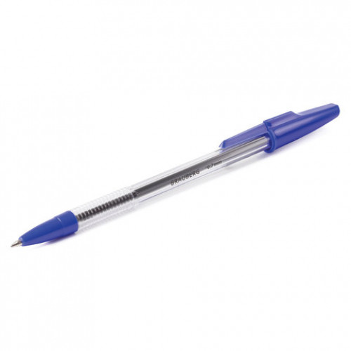Ручка шариковая BRAUBERG Note, СИНЯЯ, корпус прозрачный, узел 0,7 мм, линия письма 0,35 мм, 141146