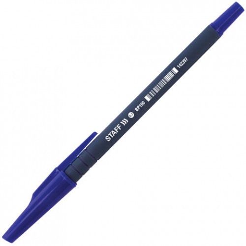 Ручка шариковая STAFF EVERYDAY, СИНЯЯ, корпус прорезиненный синий, узел 0,7 мм, линия письма 0,35 мм, 142397