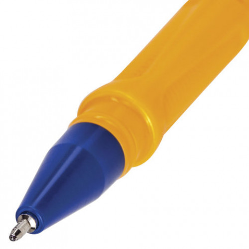 Ручка шариковая масляная BRAUBERG Oil Sharp, СИНЯЯ, корпус оранжевый, узел 0,7 мм, линия письма 0,5 мм, 141532