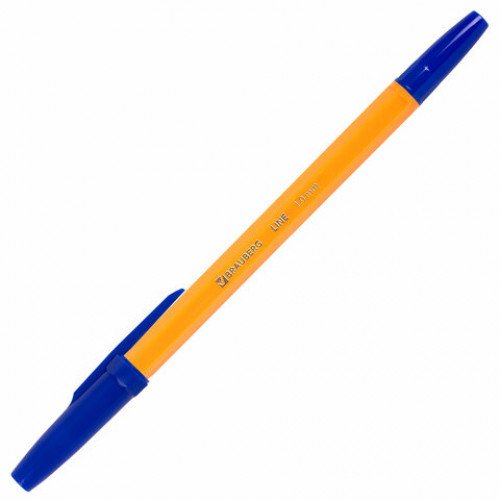Ручка шариковая BRAUBERG ORANGE Line, СИНЯЯ, корпус оранжевый, узел 1 мм, линия письма 0,5 мм, 143331