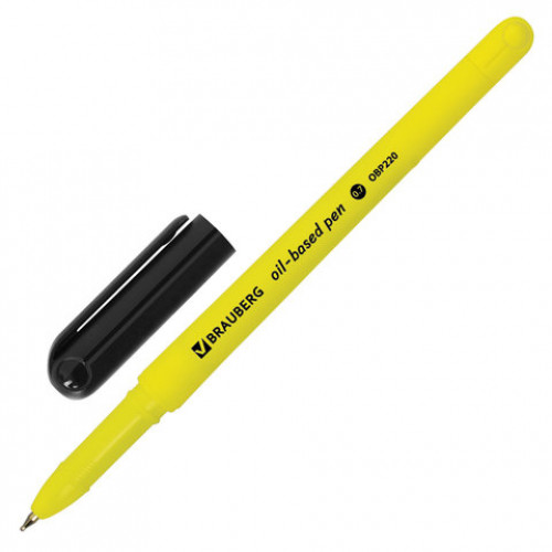 Ручка шариковая масляная BRAUBERG Fine Neon, СИНЯЯ, корпус ассорти, узел 0,7 мм, линия письма 0,35 мм, 142948