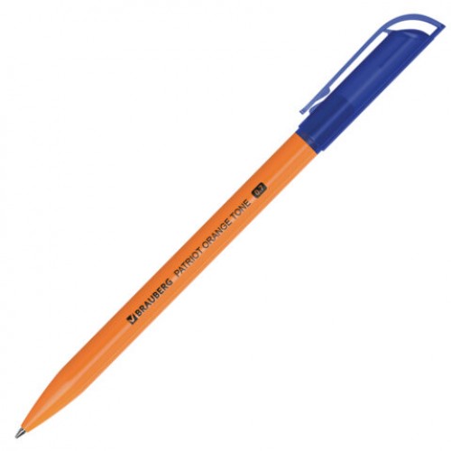 Ручка шариковая РОССИЯ PATRIOT ORANGE TONE, СИНЯЯ, корпус оранжевый, узел 0,7 мм, линия письма 0,35 мм, BRAUBERG, 143964