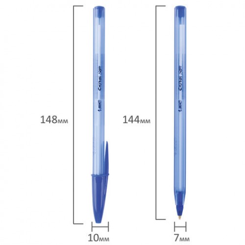 Ручка шариковая масляная BIC Cristal Soft, СИНЯЯ, корпус тонированный, узел 1,2 мм, линия 0,35 мм, 951434